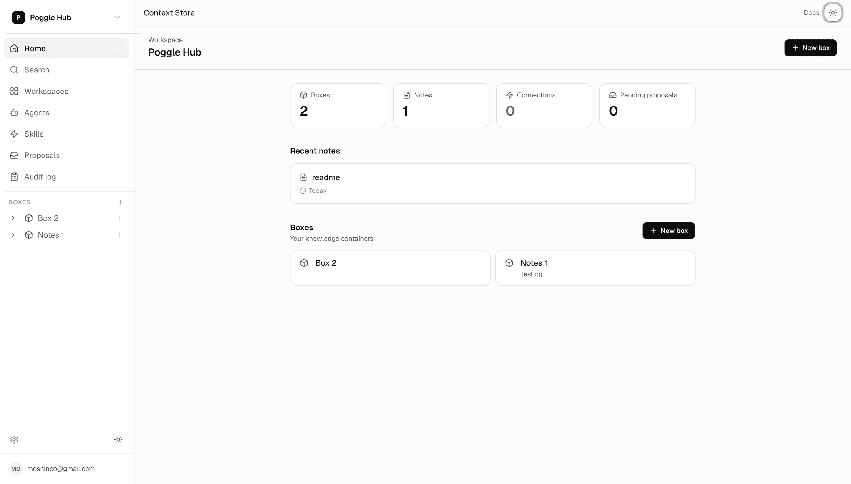 Poggle dashboard